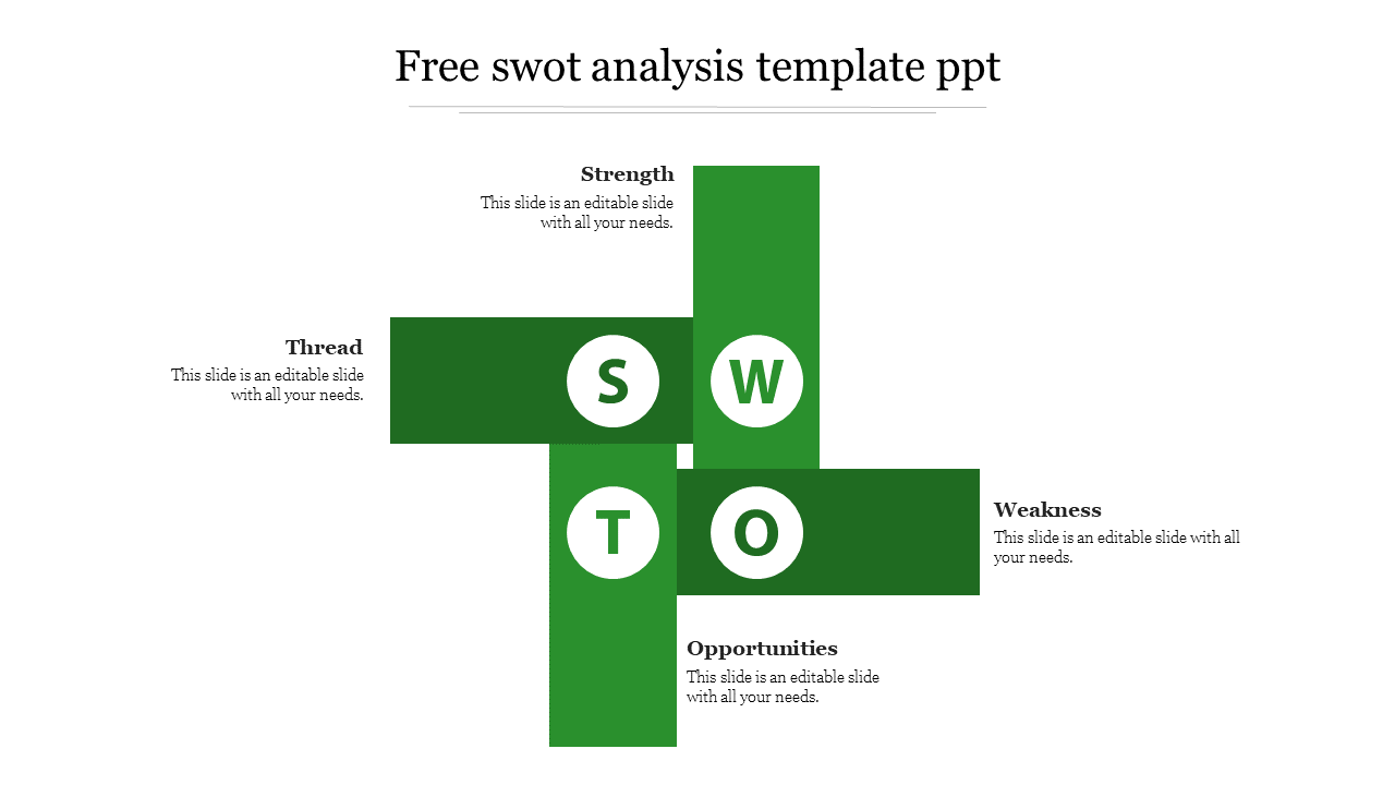 free swot analysis template ppt-Green